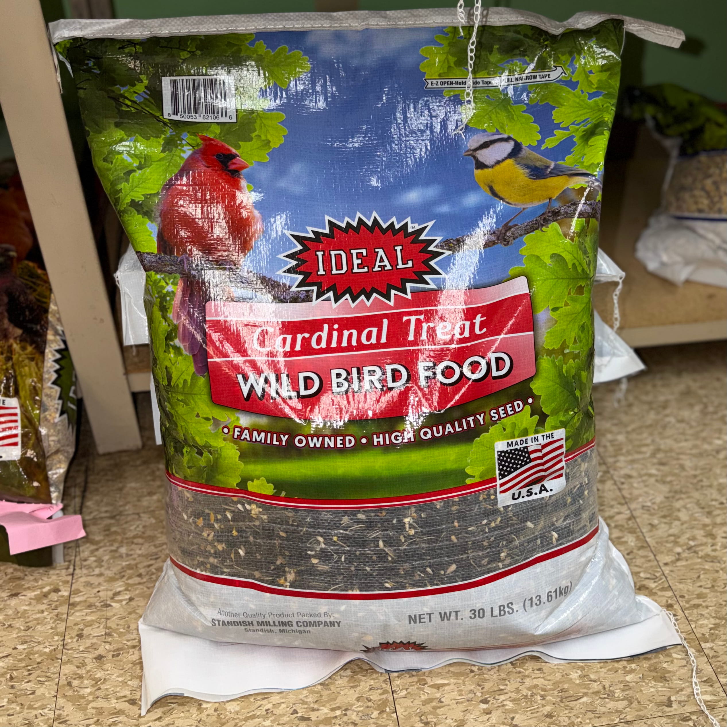 Bag of cardinal birdseed